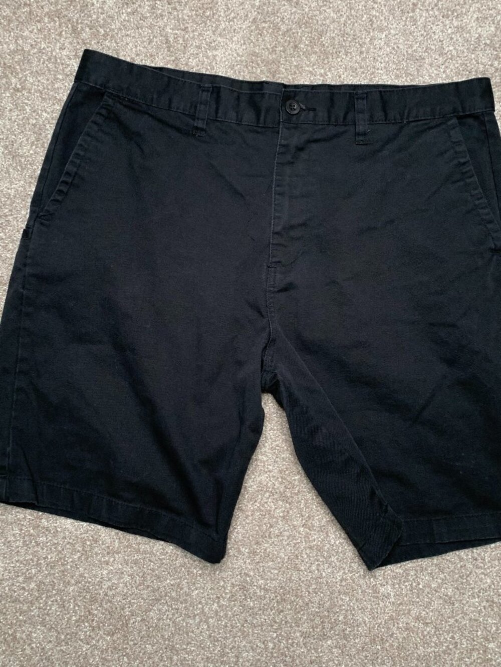 Burnside Mens Cargo Shorts Black Casual Size 38